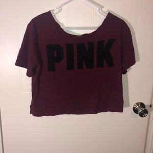 Burgundy Victoria’s Secret Pink Crop Top